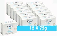 Baby Dove Baby Soap Bar Baby's Delicate Skin Rich Moisture Hypoallergenic Skin Care, Made With 1/4 Moisturising Cream 75g, 12 Pack