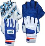 Foam Ibex Youth Arrow Blue Wicket Keeping Gloves Combo Wicket Keeping Gloves (Blue) Wicket Keeping Gloves (Blue, Cycling, Standard