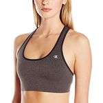 Champion Women's Absolute Sports Bra with SmoothTec Band, Gray Heather/Black, Medium