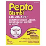 Pepto Bismol Liquicaps, Upset Stomach Relief, Diarrhea Relief, Heartburn, Nausea, Indigestion, Upset Stomach, 12 Count