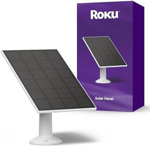 Roku Solar Panel for Outdoor Security Camera - IP65 Weather Resistant Solar Charger for Driveway, Backyard & Front Porch with Micro-USB Adaptor Cable & 360° Swivel Mount - Smart Home Products