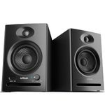 Ortizan Dual-Mode 2.0 Studio Monitors, Active Monitor Speakers Bluetooth 5.3 Wireless Computer PC, 80W Power Bookshelf Speakers, Wooden Enclosure for Recording Multimedia, Gaming, Music Production
