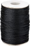 Anwyll 1.5mm Black Nylon Cord Wind Chime String,110 Yards Braided Lift Shade Cord Replacement,Windows Roman Rollers Repair,Nylon Bracelets String for DIY Crafts,Chinese Knotting,Gardening Plant