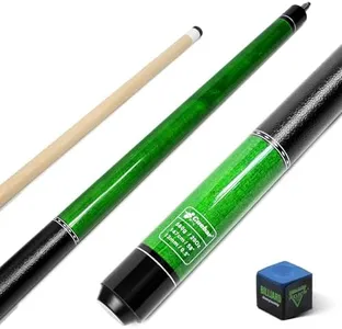 CUEBAR Pool Cue, 58 Inch Pool Sticks for Adults, 2-Piece House Bar Billiard Cue Stick with Imitation Leather Grip, Pool Table Sticks for Men Women - Green,20 Oz