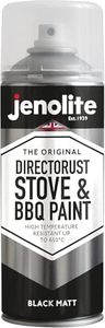 JENOLITE Directorust High Heat Spray Paint for Metal - BLACK - Smooth Matt Finish BBQ & Stove Aerosol Paint - Very High Temperature Resistant Up to 1200°F (650°C) - 13.5 Ounces (400ml)