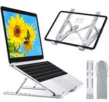 Comsoon Laptop Stand, Tabletop Adjustable Portable Laptop Holder for Desk, Aluminum Ventilated Notebook Riser for MacBook Air Pro, Dell XPS, More 10-15.6 inches PC Computer, Tablet, iPad (Silver)