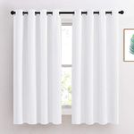 NICETOWN 50% Blackout White Curtains for Bedroom, (Pure White Color) 52 inch Width x 63 inch Length, 2 Panels, Window Treatment Grommet Kitchen Drapes for Doors