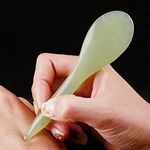 LEOSENSE Jade Manual Acupressure Gua Sha Beauty Pen- Natural Trigger Point Massage Therapy Tool-Real Jade Stone Reflexology Pressure Point Massager Tool for Full Body Relaxing Deep Tissue Pain Relief