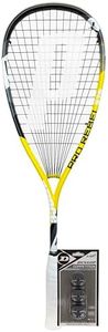 Prince Pro Rebel 975 O3 Squash Racket including Full Protective Cover & 3 Squash Balls (Pro Rebel 975 O3 + Comp Balls (Single Yellow Dot))