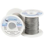 LOTITONG 50 Meters 70 Pound Test Fishing Steel Wire line 7x7 Strands 0.8mm Trace Coating Wire Leader Coating Jigging Wire Lead Fish Jigging Line Fishing Wire Stainless Steel Leader Wire