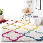 ARF - AYYUB RUGS FLOORING Micro Wool Hand Woven Shaggy Modern Desing Carpet for Bedroom with 2 Inch Pile Height for Living Room (Color Solid Teal/Sky Size 9x12 feet 270 x 360 cm)