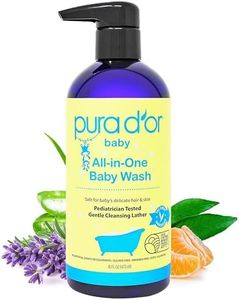 PURA D'OR All-in-One Baby Wash (16oz) USDA Biobased, Zero Sulfates, No Artificial Scents, Tear-Less, Hypoallergenic, Gentle, Calming 2-in-1 Baby Bath Wash & Shampoo