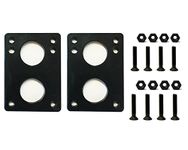 VJ Skateboard Riser Pads 12mm (1/2") Black w/Skateboard Screws Hardware BK 1.25" 1.5" 1.75" 2" (1.75" Black Screws)