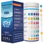 Pool Test Strips 7-in-1 & Hot Tub Test Strips – Quick Spa Water Testing Kit | Practical Pool Test Kit for Accurate Testing of pH, Free & Total Chlorine, Cyanuric Acid, Bromine, Alkalinity & Hardness
