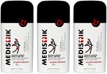 MEDISTIK Extra Strength Pain Relief Stick. Long Lasting Topical Pain Reliever for Backache, Arthritis Muscle & Joint Pain, 58g, Pack of 3