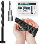 EASTPUK (4Sets) 1/2" x 6" Hex Head Lag Bolts, Heavy Duty Lag Screws with Washers, 304 Stainless Steel, 1/2 Bolt for Wood, Partial Thread, Black Oxide