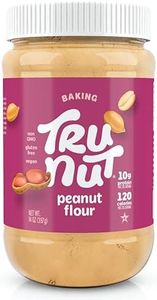 Tru-Nut Peanut Flour - Gluten Free Flour For Baking, Good Source of Plant Protein - Low Carb, Non-GMO, Vegan, Keto Peanut Flour | Sugar Free Peanut Butter Powder | 18 Servings | 14oz Jar