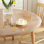 Royhom 2mm Thick 42 Inch Clear Round Table Cover Protector, Clear Round Table Protector, Round Table Pad, Plastic Round Table Top Protector, Round Table Pad Cover