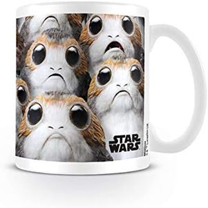 Pyramid MG24937 Star Wars The Last Jedi Many Porgs - Taza de café, porcelana, multicolor