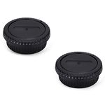 JJC 2-Pack Body Cap Cover and Rear Lens Cap Kit for Canon EOS Rebel T6 T7 T5 T4i T5i T6i T6s T7i T8i SL1 SL2 SL3 60D 70D 77D 80D 90D 5D Mark II III IV 6D 7D & More Canon DSLR Camera with EF EF-S Lens