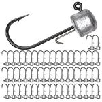 UperUper 50 Pack Ned Rig Jig Hook Kits, Jig Heads for Soft Lures, Standard Fishing Jig Hooks, 3/8oz 1/8oz 1/6oz 1/4oz