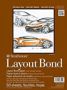 Strathmore (411-9 400 Series Layout Bond Pad,White, 9"x12", 50 Sheets