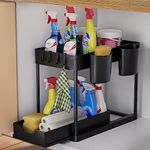 AIXPI Under Sink Storage Kitchen Organiser, Bathroom Storage 2 Tier Pull Out Kitchen Storage Cupboard Organiser Under Sink shelf, Home Organisation for Cabinet