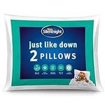 Silentnight Just Like Down Pillow - Hotel Bed Sleep Pillows Cuddle Support Pillow Pair - Machine Washable Soft Comfy Pillows,2 Count (Pack of 1), White