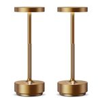 SLSMD 2Pack Cordless Table Lamp, Rechargeable LED Battery 5000mAh USB Portable Powered Desk Lamp, 3 Levels Light for Restaurants Outdoor (Titanium)