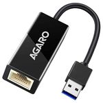 AGARO USB Ethernet Adapter, USB 3.0 to 10/100/1000 Gigabit Ethernet LAN Network Adapter, Plug & Play, Ethernet Compatible with Nintendo Switch MacBook Surface Pro Laptop PC Black