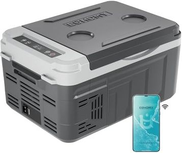 EUHOMY 12 Volt Refrigerator, 11 Quart (10L) Compressor Electric Cooler APP Control, Car Fridge 12/24V DC & 120-240V AC, Car refrigerator -4℉~68℉, Portable Freezer for RV, Camping, Travel