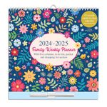 Large 2024-2025 Family Planner 5 Columns Week to View Calendar with Memo Pad 17 Months Wall Planner With Shopping List and Stickers (Aug 2024 - Dec 2025)