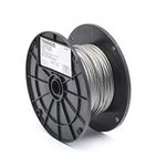 Stainless Steel 316 Wire Rope on Reel, 7x7 Strand Core, 1/8" Bare OD, 250' Length, 340 lbs Breaking Strength