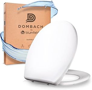 Dombach® Celesto Abattant WC avec Frein de Chute (Ovale, Blanc, Duroplast), Innovant Premium lunette WC Antibactérien, Clipsable, Acier Inox, Fixation Abattant WC