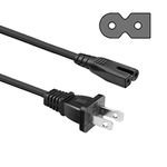 [UL Listed] NAHAO 2 Prong 6Ft Polarized AC Universal Power Cord Compatible with Vizio E-M-Series/Sharp/Emerson Smart LED TV/Sony PS1 PS2 (NEMA-1-15P to IEC320-C7 Plug)