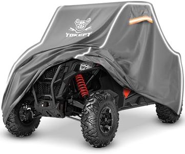 Tokept UTV Cover, Outdoor Waterproof All-Weather Protection UTV Cover with Upgraded Windproof Straps and Vents for 4-6 Seater Polaris RZR Can-Am Yamaha Honda Kawasaki Suzuki (XXXL Grey)