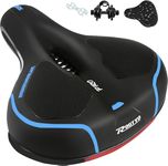 ROGTYO Bike Seat, Bicycle Saddle Pro 2.0 Bike Seat Cushion Big Bum Extra Comfort Bike Saddle Breathable Mountain Bike Seat for MTB Mountain Bike, Folding Bike, Road Bike, Spinning Bike (Blue)