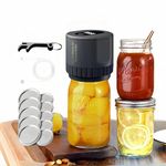 accespeed Electric Mason Jar Vacuum Sealer, Cordless Vacuum Sealer Kit for Wide Mouth and Regular Bore Mason Jars, Vacuum Sealer for Food Storage and Fermentation, Compatible with Black, KZ-80