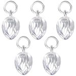 Beebeecraft 1 Box 5Pcs Flower Charms 925 Sterling Silver Plant Oval Lotus Bud Nature Charms Dangle Charms Pendants with Jump Ring for Spring Them DIY Jewellery Making (12 * 7mm)