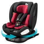 globalkids Isize 360 Swivel Baby Car Seat with ISOFIX - Child Car Seat is Suitable for Children from 40-150cm(New Norn-12 Years Old),Group 0+1/2/3 (0-36 kg),R129 Highback Booster Car Seat Red