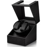 Double Watch Winder for Automatic Watches,Watch Winder Box for Women's and Men's Watches Display Gift with Quiet Japanese Mabuchi Motor,Only USB Cable