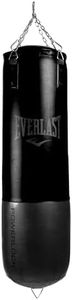 Everlast Powerlock Heavy Bag - Easy Heavy-Duty Chain Assembly, Shock Absorption, Sand-Filled Core - Ideal for Training, Boxing, Fight Sports, Fitness, Home Gym - 100LB - Black