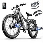 Shengmilo S600 Electric Bikes,Adult Electric Dual Motors Ebike,26inch Fat Tire e bike,7speed Dual Suspension,48V 840WH Removable Battery,dirtbike, LCD color display