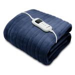 Dreamcatcher Navy Heated Throw Electric Blanket, 160 x 120cm Heated Blanket Machine Washable Soft Micro Fleece Electric Throw Overblanket with 9HR Timer and 9x Control Heat Settings