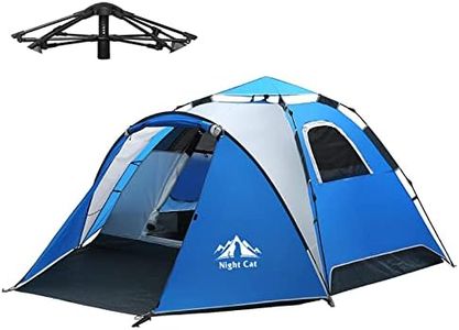 Night Cat Pop Up Tent 2-3 Persons Instant Set Up Tent with Footprint Tarp & Porch, Automatic Double Layer Waterproof Camping Tent with Rainfly