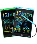 LCD Writing Tablet for Kids, Toddler Toys 2Pck Drawing Tablet Doodle Board 12 inch Writing Pad Drawing Tablet, Travel Essentials Learning Games Boys Girls Gifts Age 3-5 6-8 9-12 Year Old, Blue+Green