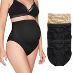 BRABIC Women’s Seamless Maternity Panties High Waisted Pregnancy Underwear Belly Support Briefs Over Bump 3 Pack - - XL