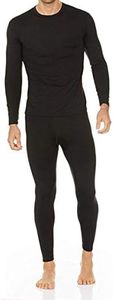 Thermajohn Men's Ultra Soft Thermal Underwear Long Johns Set Fleece Lined (Small, Black)