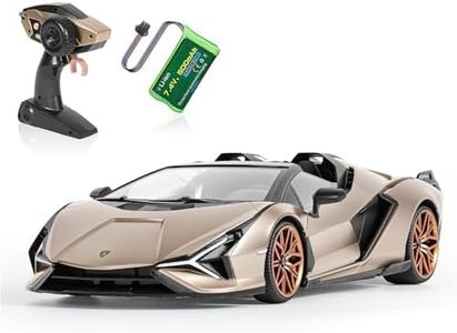 MIEBELY Lamborghini Remote Control Car, 1:16 Scale Lambo Toy Car 7.4V 500mAh Officially Licensed 12Km/h Rc Cars with Led Light 2.4Ghz Model Car for Adults Boys Girls Birthday Ideas Gift (Champagne)