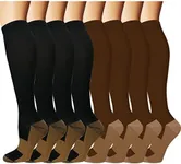 Graduated Copper Compression Socks for Men & Women Circulation 8 Pairs 15-20mmHg - Best for Running Athletic Cycling